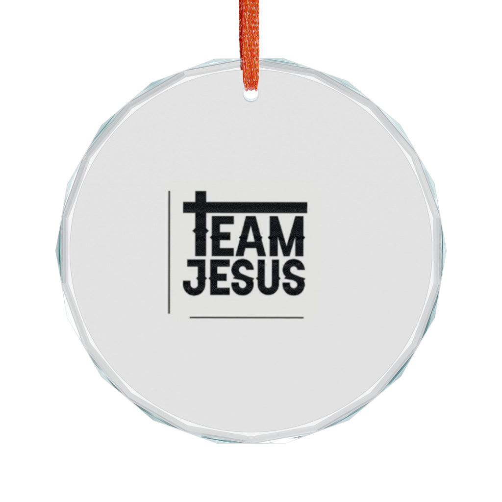 Team Jesus Christian Glass Christmas Ornament