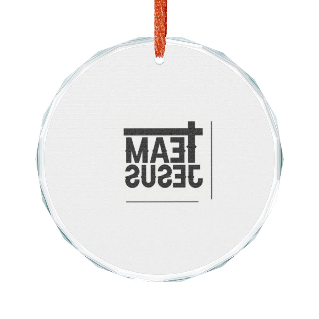 Team Jesus Christian Glass Christmas Ornament