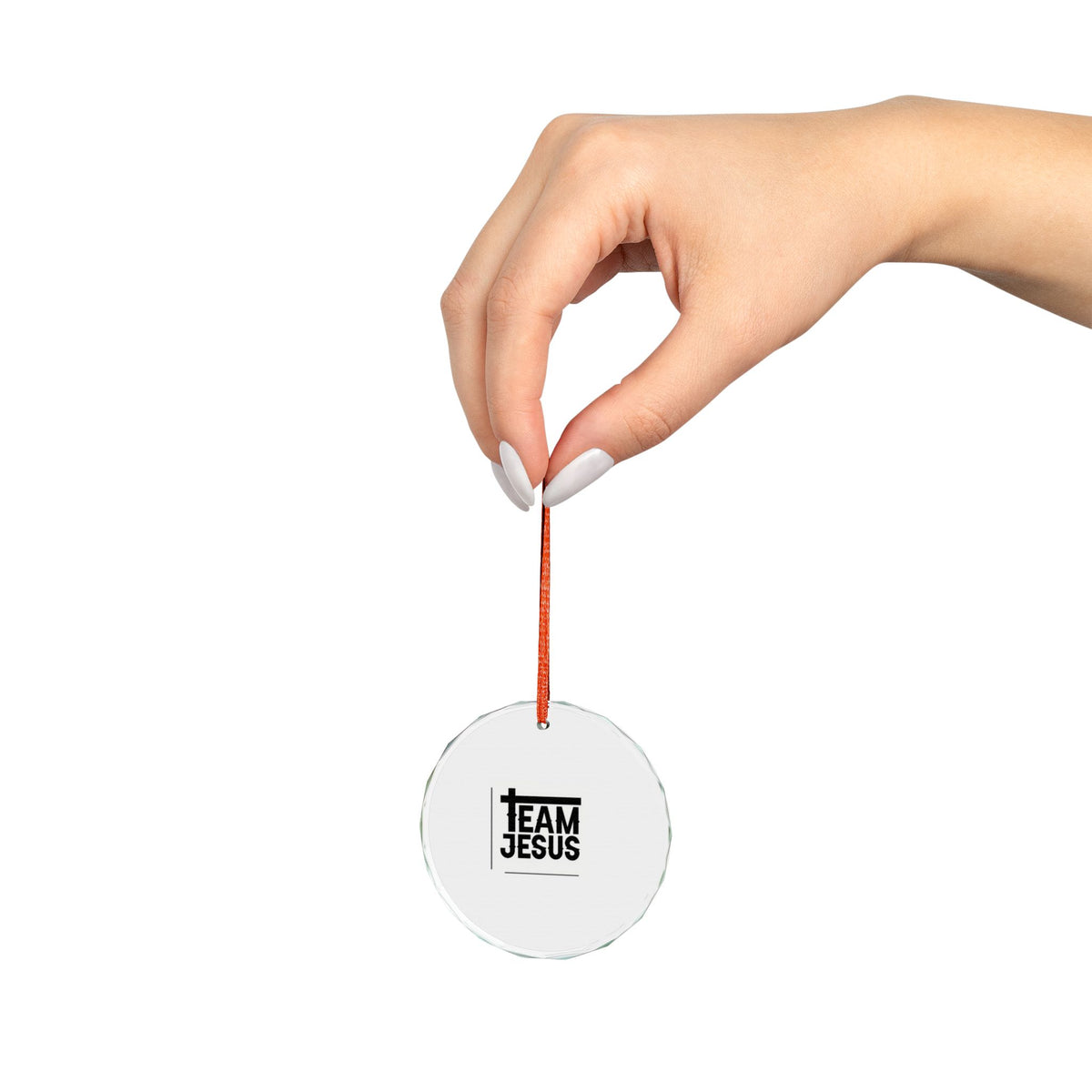 Team Jesus Christian Glass Christmas Ornament